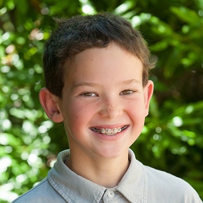 Boy with braces Wilson & Kim Orthodontics in Novato, CA